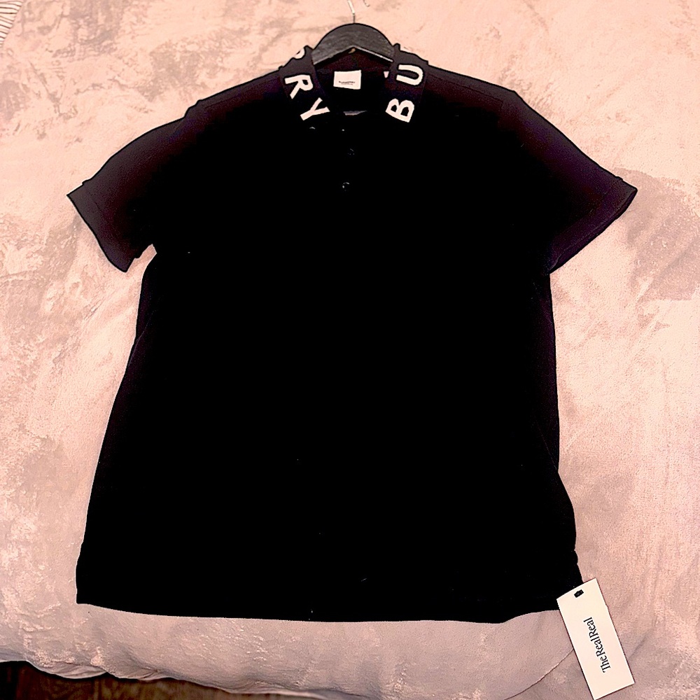 Men’s Black Burberry Polo